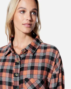 Women Hurley Tops & T-Shirts*Austin Plaid Boyfriend Shirt