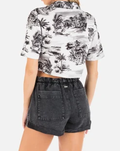 Women Hurley Tops & T-Shirts*BEACH WALK CROP CAMP SHIRT