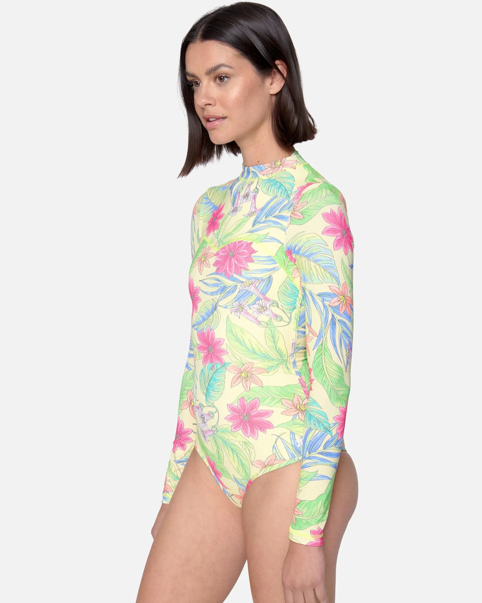 Women Hurley One Piece*Bloom Wash Zip Back Cheeky Surfsuit