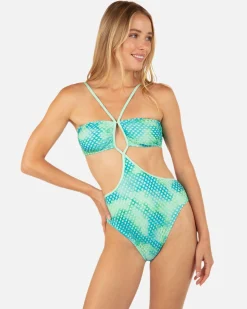 Women Hurley One Piece*Color Wash Mesh Moderate One Piece