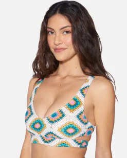 Women Hurley Bikini Tops|Bikinis*Crochet Diamonds Pull On Top