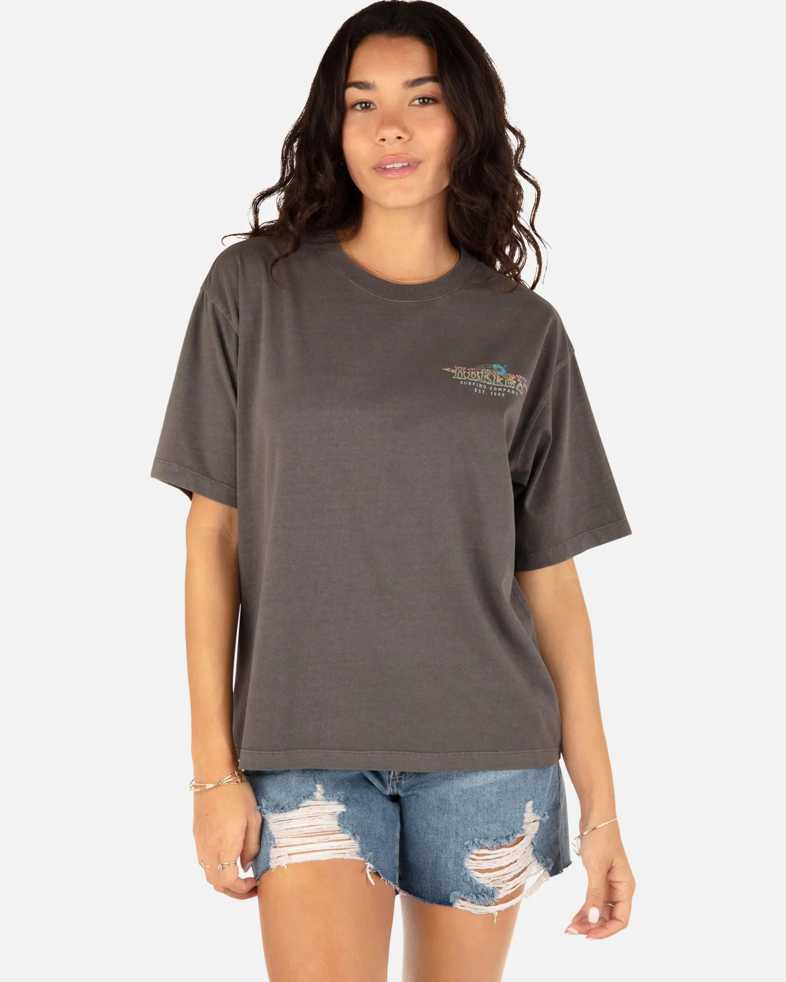 Women Hurley Tops & T-Shirts*Electric Point Slim Boyfriend Crewneck