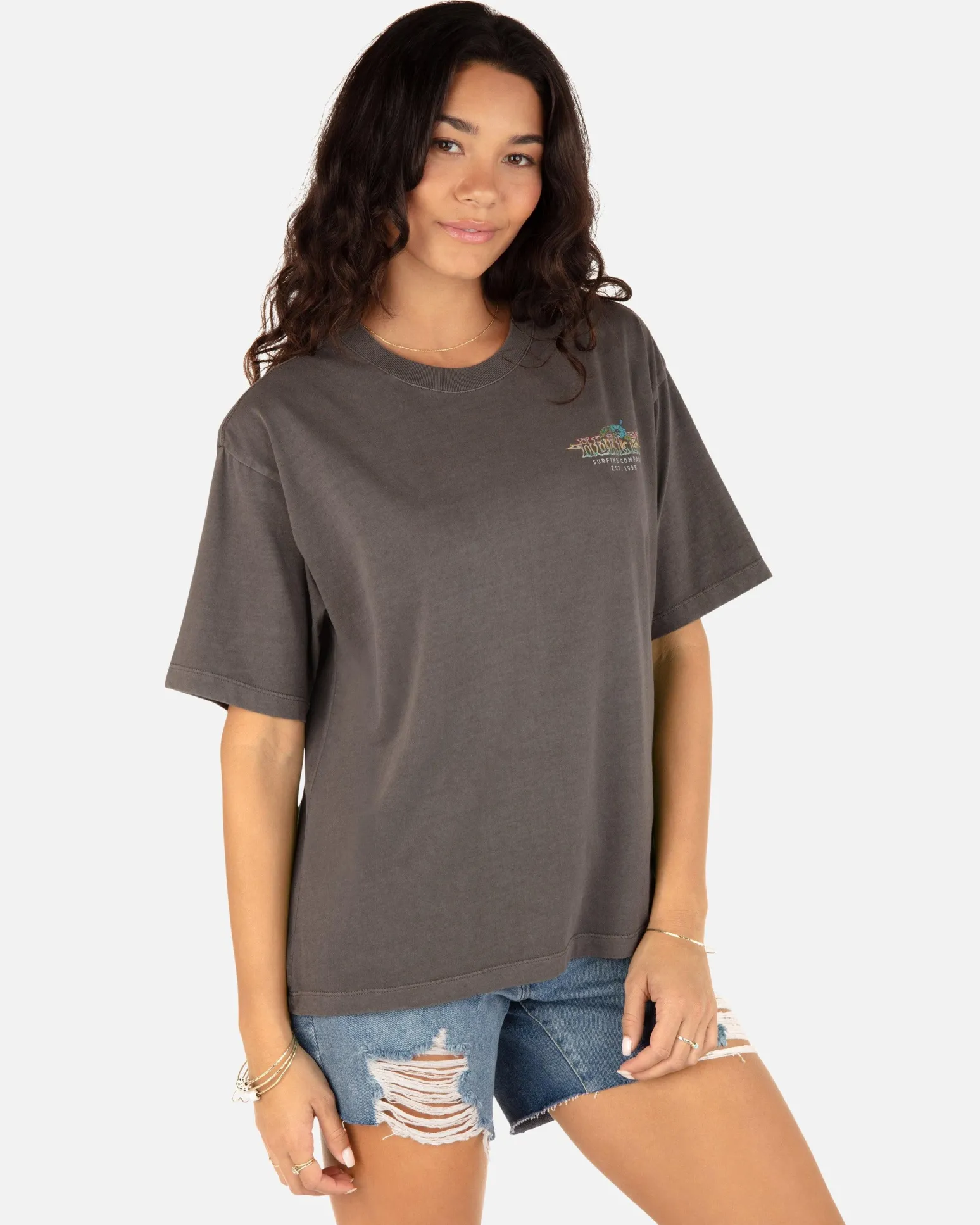 Women Hurley Tops & T-Shirts*Electric Point Slim Boyfriend Crewneck