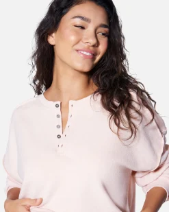 Women Hurley Tops & T-Shirts*ESSENTIAL ALL TIME FAVORITE HENLEY LONG SLEEVE TOP