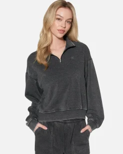 Women Hurley Hoodies & Fleece*Essential Burnout Fleece Half Zip Sweatshirt