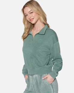Women Hurley Hoodies & Fleece*Essential Burnout Fleece Half Zip Sweatshirt