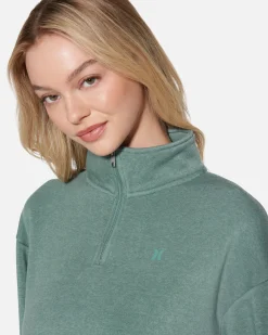 Women Hurley Hoodies & Fleece*Essential Burnout Fleece Half Zip Sweatshirt