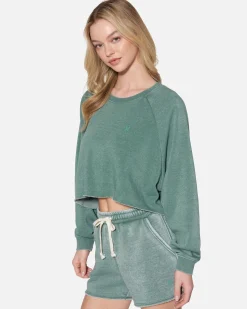Women Hurley Hoodies & Fleece*Essential Burnout Fleece Crop Crewneck