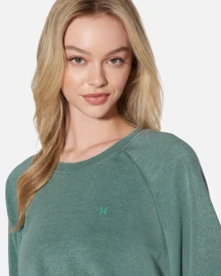 Women Hurley Hoodies & Fleece*Essential Burnout Fleece Crop Crewneck