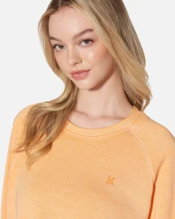 Women Hurley Hoodies & Fleece*Essential Burnout Fleece Crop Crewneck