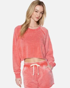 Women Hurley Hoodies & Fleece*Essential Burnout Fleece Crop Crewneck