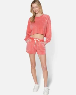 Women Hurley Hoodies & Fleece*Essential Burnout Fleece Crop Crewneck