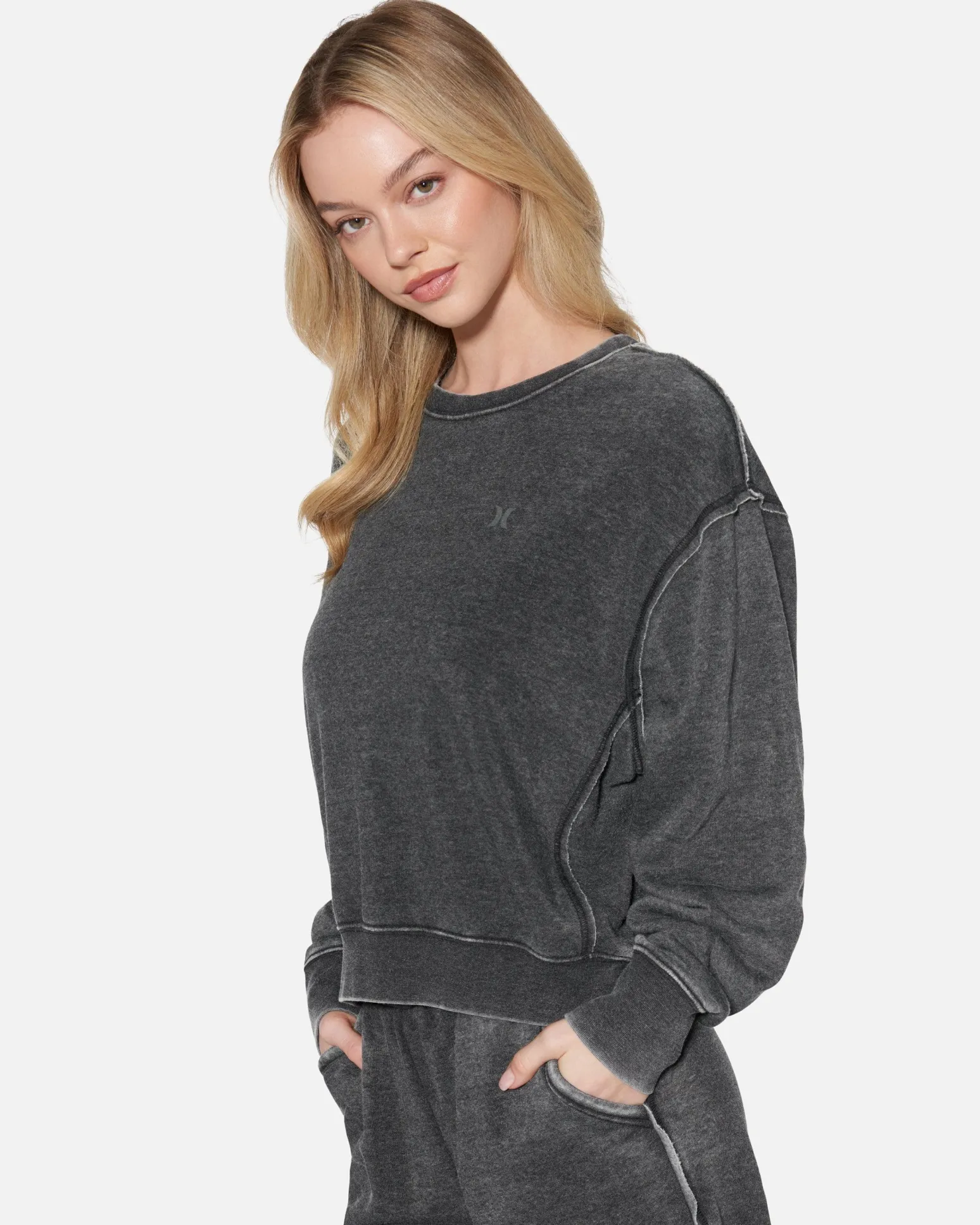 Women Hurley Hoodies & Fleece*Essential Burnout Fleece Crewneck