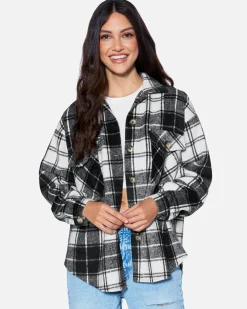 Women Hurley Hoodies & Fleece*ESSENTIAL PLAID SHACKET