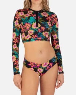 Women Hurley Rashguards & Surf Shirts|Rashguards & Surf Shirts*Fiji Fantasy Crop Long Sleeve Rashguard