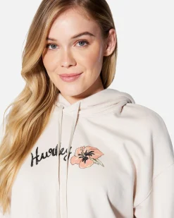 Women Hurley Hoodies & Fleece*FLOWER TUBING CROPPED RAW HOODIE