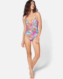 Women Hurley One Piece*Groovy Floral Soft Cup Moderate One Piece