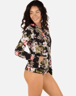 Women Hurley Rashguards & Surf Shirts|Rashguards & Surf Shirts*Highland Tropics Zip Hoodie Rashguard