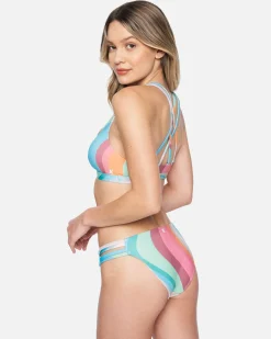 Women Hurley Bikini Bottoms|Bikinis*X Moore Aloha Max Retro Wave Moderate Bikini Bottom