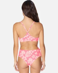 Women Hurley Bikini Bottoms|Bikinis*Max Flower Scrunch Adjustable Retro Bottom