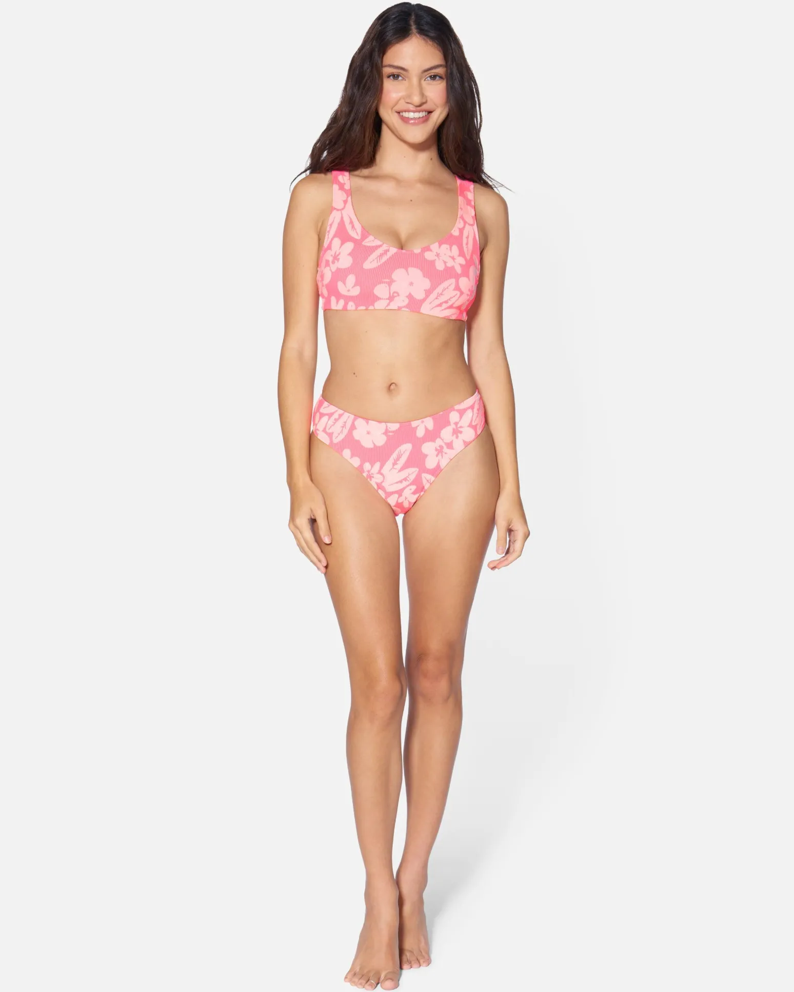 Women Hurley Bikini Bottoms|Bikinis*Max Flower Scrunch Mid Rise Cheeky Bottom