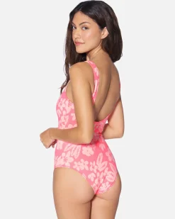 Women Hurley One Piece*Max Flower Scrunch Moderate One Piece