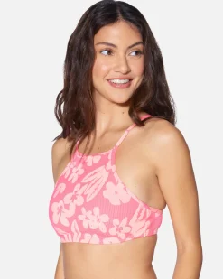 Women Hurley Bikini Tops|Bikinis*Max Flower Scrunch Racer Back Top