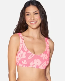 Women Hurley Bikini Tops|Bikinis*Max Flower Scrunch Soft Strap Top