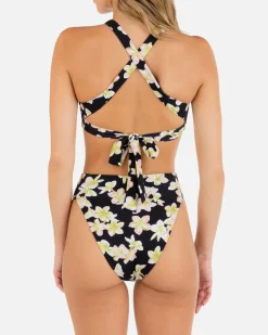 Women Hurley Bikini Tops|Bikinis*Max Plumeria Moderate Tab Side High Waist