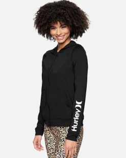 Women Hurley Rashguards & Surf Shirts|Rashguards & Surf Shirts*One And Only Solid Long Sleeve Zip Hoodie Rashguard