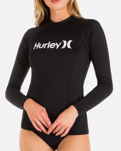 Women Hurley Rashguards & Surf Shirts|Rashguards & Surf Shirts*One And Only Solid Mock Neck Long Sleeve Rashguard