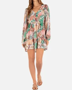 Women Hurley Dresses & Rompers*Palmetto Sunset Long Sleeve Mini Dress