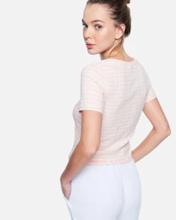 Women Hurley Tops & T-Shirts*Rib Short Sleeve Henley T-Shirt