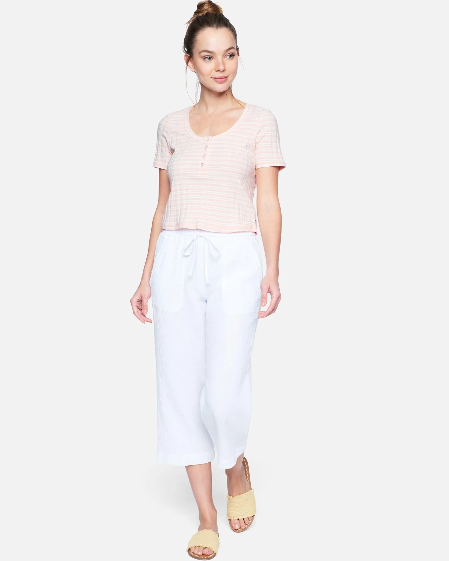Women Hurley Tops & T-Shirts*Rib Short Sleeve Henley T-Shirt