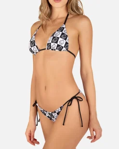 Women Hurley Bikini Bottoms|Bikinis*Smiley Check Moderate Reversible Tie Side Bottom