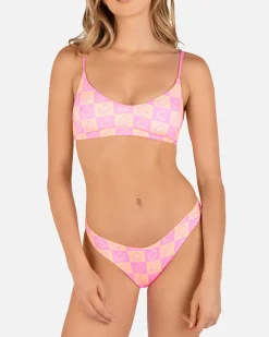 Women Hurley Bikini Bottoms|Bikinis*Smiley Check Reversible Scoop Bottom