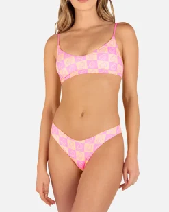 Women Hurley Bikini Tops|Bikinis*Smiley Check Scoop Front Bralette