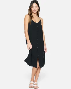 Women Hurley Dresses & Rompers*Solid Button Front Midi Dress
