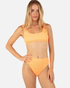 Women Hurley Bikini Tops|Bikinis*Solid Soft Scrunch Pull On Top