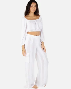 Women Hurley Shorts & Bottoms*Stripe Gauze Cargo Beach Pant