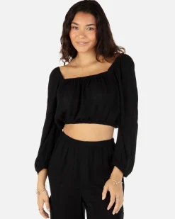 Women Hurley Tops & T-Shirts*Stripe Gauze Long Sleeve Top