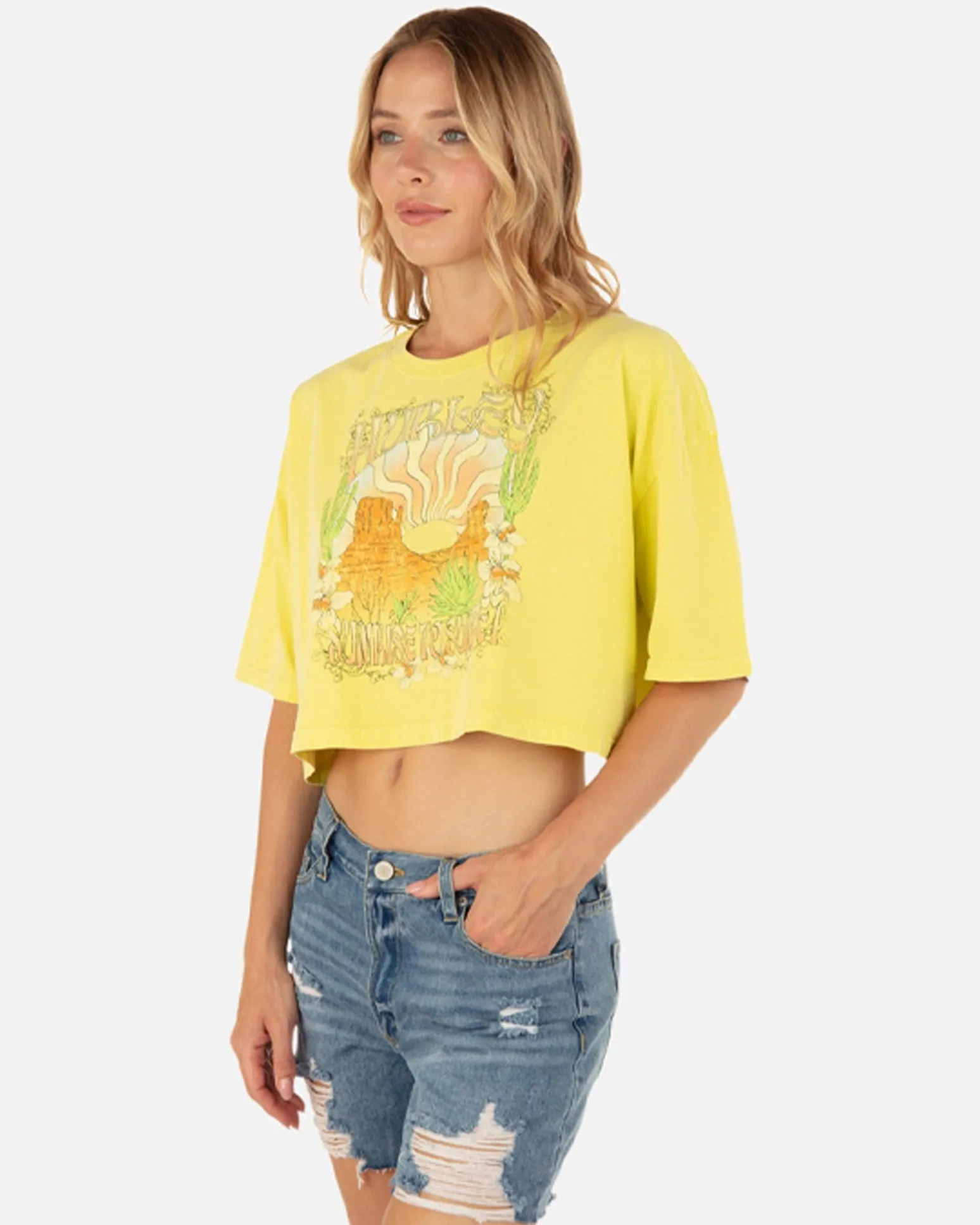 Women Hurley Tops & T-Shirts*Sunrise To Sunset Boyfriend Crop Tee