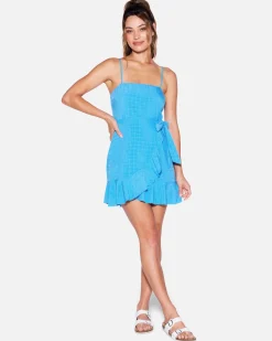 Women Hurley Dresses & Rompers*Window Pane Wrap Front Mini Dress